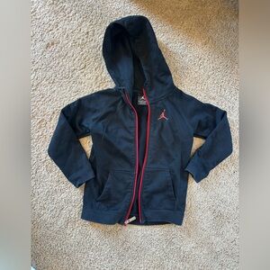 Jordan Black Hoodie with Red Zipper
